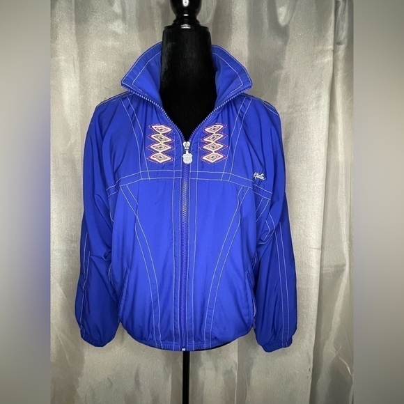 Kaelin Jackets & Blazers - Women’s Vintage Kaelin Jacket Size Large Polyester Blue​​​​​​​​​​​​​​​​​​​​​​​